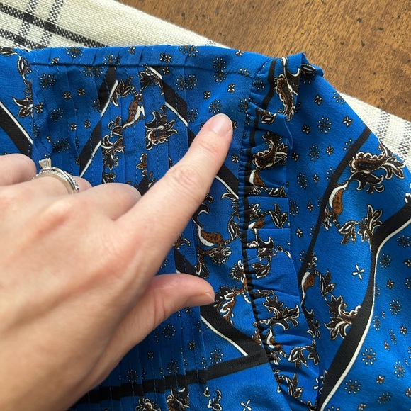 Ganni Cloverdale 100% Silk Women’s Blouse Blue and Black EU 36 US Size 4 - Picture 15 of 15